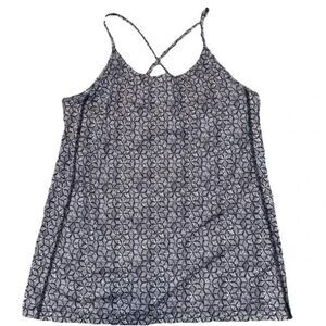 Patagonia Tank Top Criss-Cross Straps Stretch Blue White Geometric Print Size S